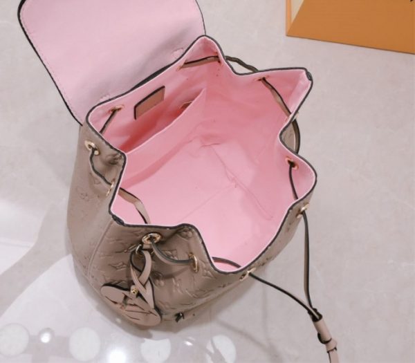 Replica Louis Vuitton Monogram Empreinte Leather Montsouris PM Backpack In Tourterelle Gray - Image 4