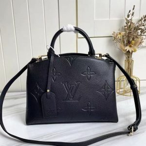 Replica Louis Vuitton Monogram Empreinte Leather Petit Palais Handbag In Black