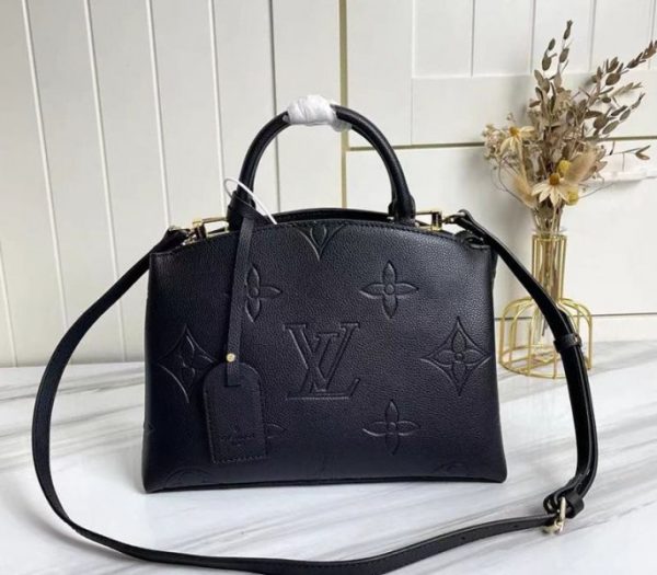 Replica Louis Vuitton Monogram Empreinte Leather Petit Palais Handbag In Black
