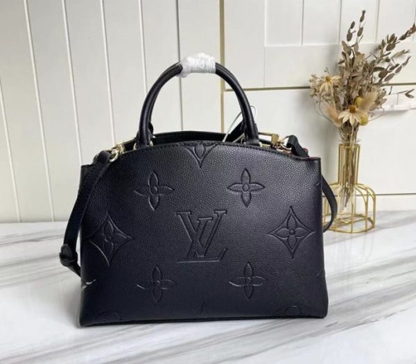 Replica Louis Vuitton Monogram Empreinte Leather Petit Palais Handbag In Black - Image 3
