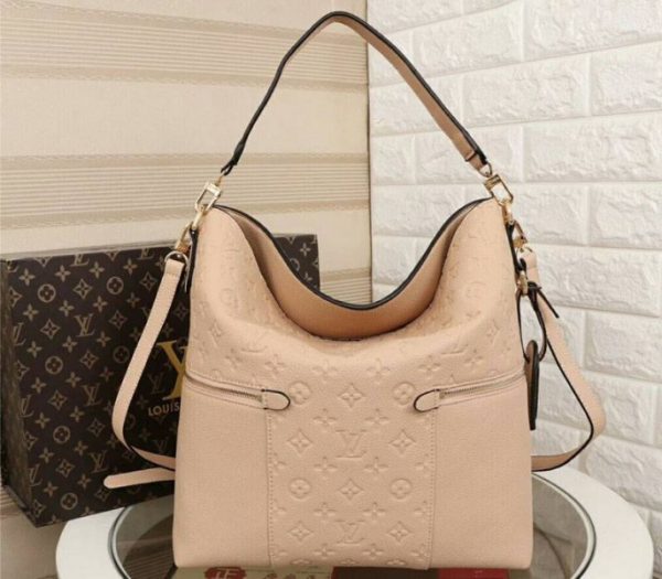 Replica Louis Vuitton Monogram Empreinte Melie Hobo In Beige - Image 3
