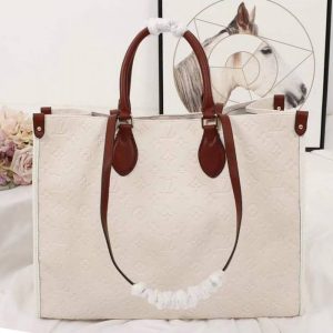Replica Louis Vuitton Monogram Empreinte Onthego GM Tote In Cream