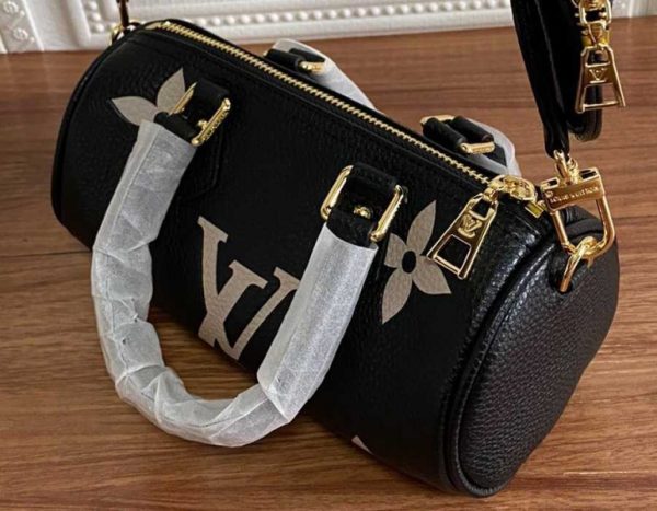 Replica Louis Vuitton Monogram Empreinte Papillon BB Bag In Black And Beige - Image 3