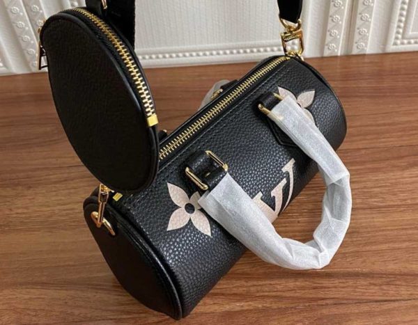 Replica Louis Vuitton Monogram Empreinte Papillon BB Bag In Black And Beige - Image 4