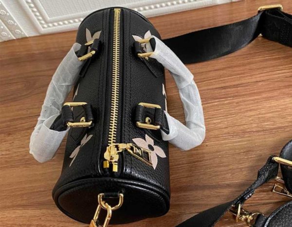 Replica Louis Vuitton Monogram Empreinte Papillon BB Bag In Black And Beige - Image 6