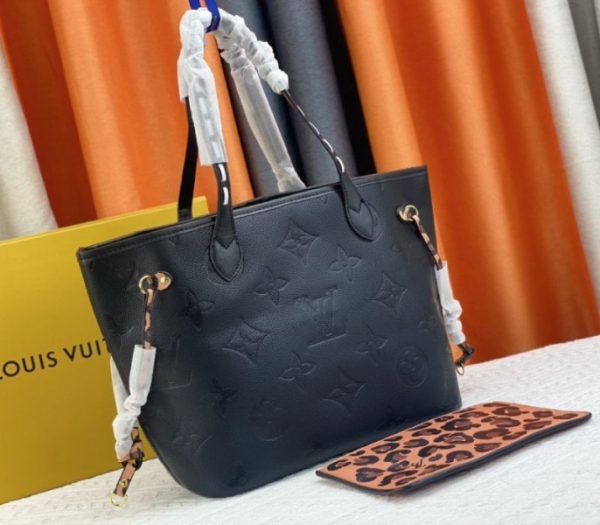 Replica Louis Vuitton Monogram Empreinte Wild At Heart Neverfull MM Tote In Black - Image 2