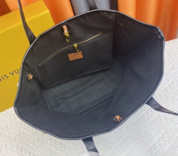 Replica Louis Vuitton Monogram Empreinte Wild At Heart Neverfull MM Tote In Black - Image 5