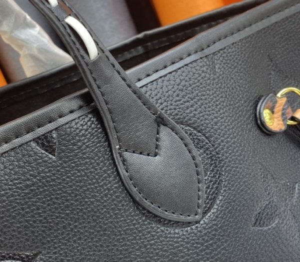 Replica Louis Vuitton Monogram Empreinte Wild At Heart Neverfull MM Tote In Black - Image 8
