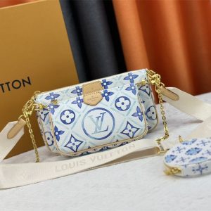 Replica Louis Vuitton LV By The Pool Monogram Tiles Canvas Multi Pochette Accessoires In Lagoon Blue