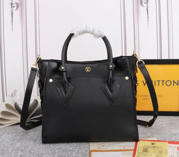 Replica Louis Vuitton On My Side MM Tote In Black - Image 3