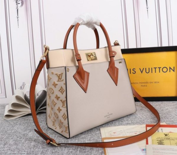 Replica Louis Vuitton On My Side MM Tote In Galet Gray - Image 2