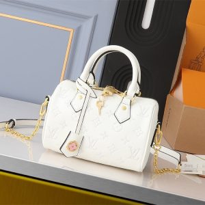 Replica Louis Vuitton Other Leathers Speedy Bandouliere 20 Handbag In Quartz White