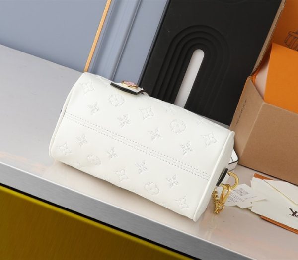 Replica Louis Vuitton Other Leathers Speedy Bandouliere 20 Handbag In Quartz White - Image 3
