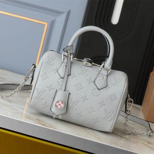 Replica Louis Vuitton Other Leathers Speedy Bandouliere 20 Handbag In Washed Blue