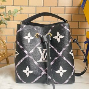 Replica Louis Vuitton Spring 2022 Monogram Empreinte NeoNoe MM Bag In Black