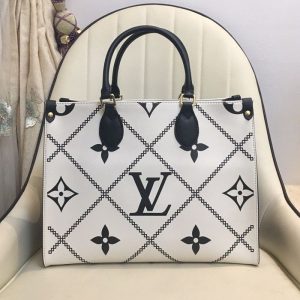 Replica Louis Vuitton Spring 2022 Monogram Empreinte Onthego MM Tote In Cream
