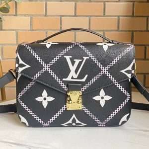Replica Louis Vuitton Spring 2022 Monogram Empreinte Pochette Metis Handbag In Black