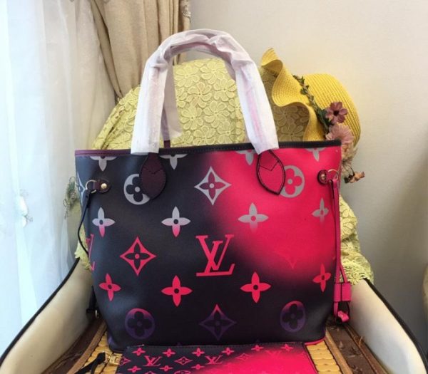 Replica Louis Vuitton Spring 2022 Neverfull MM Tote In Midnight Fuchsia - Image 3