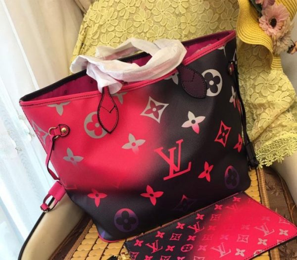Replica Louis Vuitton Spring 2022 Neverfull MM Tote In Midnight Fuchsia - Image 5