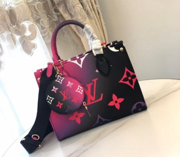 Replica Louis Vuitton Spring 2022 Onthego PM Tote In Midnight Fuchsia - Image 3