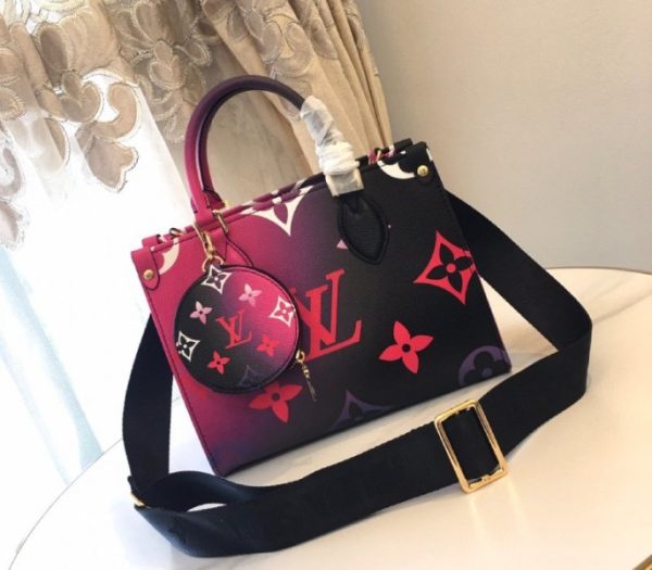 Replica Louis Vuitton Spring 2022 Onthego PM Tote In Midnight Fuchsia - Image 4