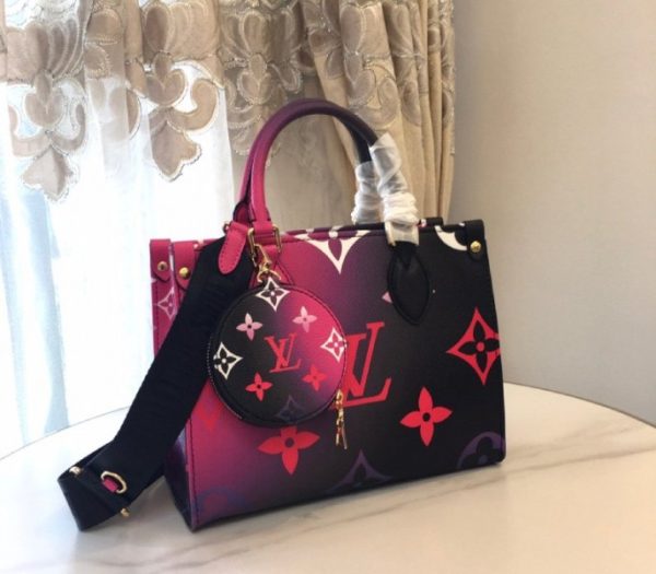 Replica Louis Vuitton Spring 2022 Onthego PM Tote In Midnight Fuchsia - Image 5