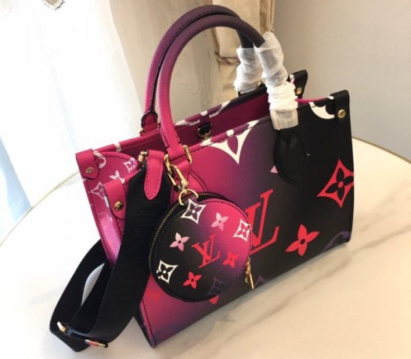 Replica Louis Vuitton Spring 2022 Onthego PM Tote In Midnight Fuchsia - Image 6