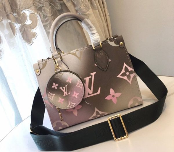 Replica Louis Vuitton Spring 2022 Onthego PM Tote In Sunset Kaki - Image 4