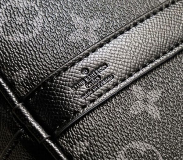 Replica Louis Vuitton Taiga Leather Keepall Bandouliere 50 Travel Bag In Black - Image 9