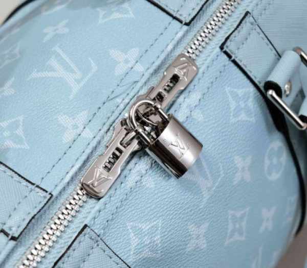Replica Louis Vuitton Taiga Leather Keepall Bandouliere 50 Travel Bag In Miami Green - Image 7