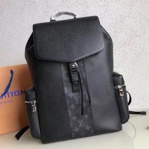 Replica Louis Vuitton Taiga Leather Outdoor Backpack In Eclipse Black