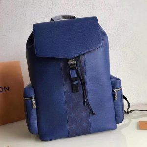 Replica Louis Vuitton Taiga Leather Outdoor Backpack In Pacific Blue