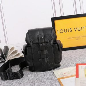 Replica Louis Vuitton Taurillon Leather Christopher XS Backpack In Black