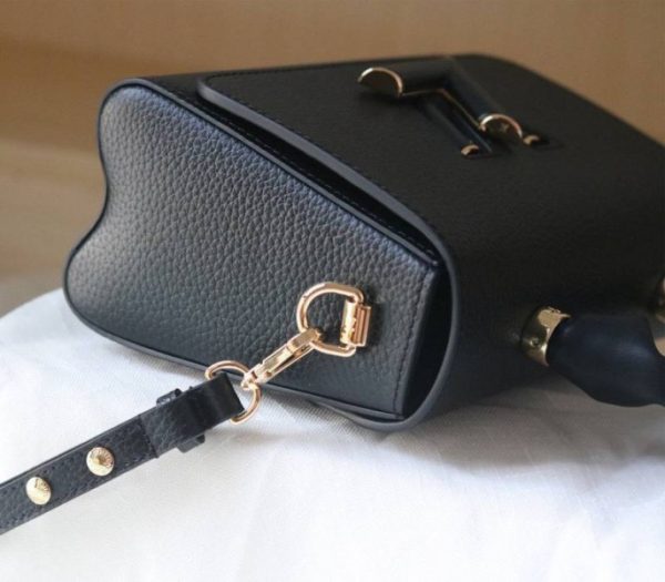 Replica Louis Vuitton Taurillon Leather Twist MM Scrunchie Handle In Black - Image 7