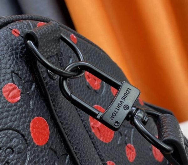 Replica Louis Vuitton X YK Bandouliere Keepall 50 Travel Bag In Red Infinity Dots - Image 8