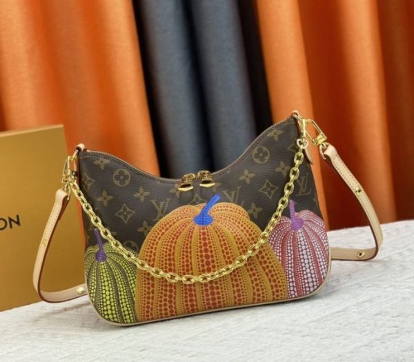 Replica Louis Vuitton X YK Mongram Canvas Boulogne Bag In Pumpkin