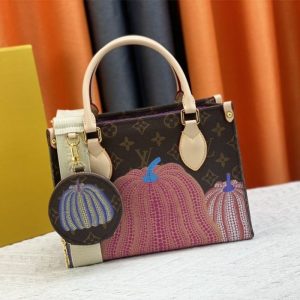 Replica Louis Vuitton X YK Monogram Canvas Onthego PM Tote In Pumpkin