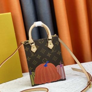 Replica Louis Vuitton X YK Monogram Canvas Petit Sac Plat In Pumpkin