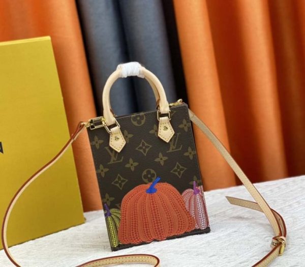 Replica Louis Vuitton X YK Monogram Canvas Petit Sac Plat In Pumpkin