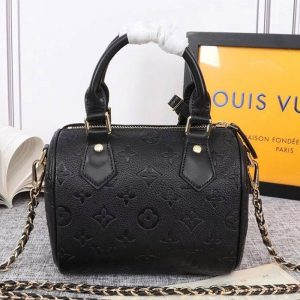 Replica Louis Vuitton Monogram Empreinte Speedy BB Handbag In Black
