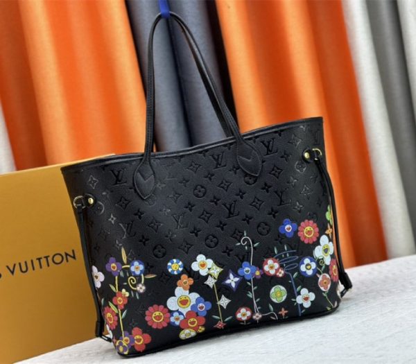Louis Vuitton X TM Monogram Empreinte Neverfull MM In Black With Style 2 - Image 4